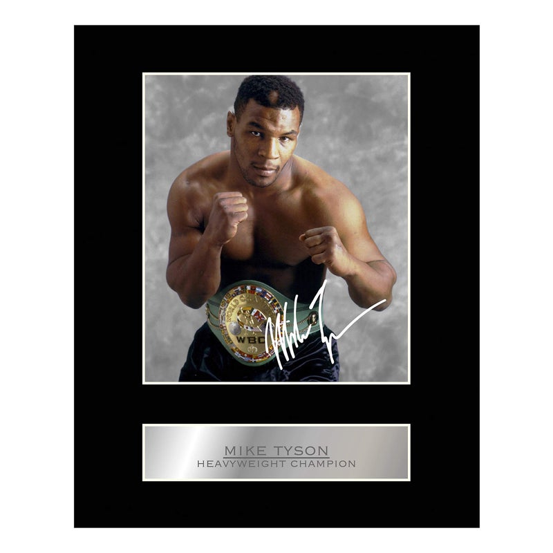 iconic pics Mike Tyson Signed Mounted Photo Display Heavyweight Champion #03 Printed Autograph Gift Picture Print - Image 1